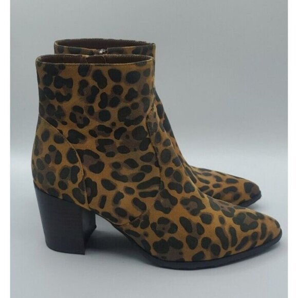 BLONDO Women's Animal Print Leather Wwaterproof Ankle Boots Heels Sz 9.5M - Picture 4 of 15